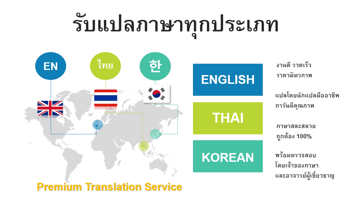รับแปลภาษาเกาหลี-อังกฤษ-ไทย ทุกประเภท